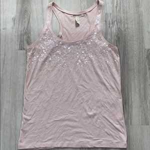 Lucky brand sequined pink racerback tank size M